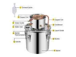 Destilador de Alcohol SucceBuy 12.5 L, Kit Moonshine Still, Destilería de Whisky con Bomba de Agua