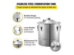 Destilador de Alcohol SucceBuy Alambique 30 L Inox Kit de Elaboración Casera, Destilador de Moonshine de Acero Inoxidable, Kit de Elaboración de Cerveza Casera
