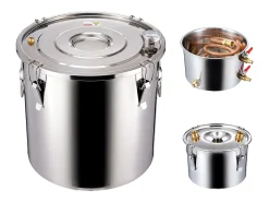 Destilador de Alcohol SucceBuy Destilador de Agua sin Gas de 11 L con Barril Thumper y Bomba de Agua de 8 W