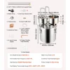 Destilador de Alcohol SucceBuy Destilador de Agua sin Gas de 19 L con Barril Thumper y Bomba de Agua de 8 W