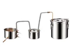 Destilador de Alcohol SucceBuy Destilador de Agua sin Gas de 19 L con Barril Thumper y Bomba de Agua de 8 W