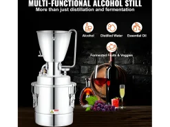 Destilador de Alcohol SucceBuy 70L Máquina Equipo de Cervecería para la Destilación en Casa de Whisky DIY, Acero Inoxidable