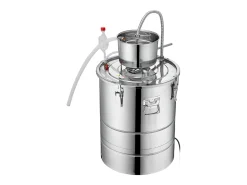 Destilador de Alcohol SucceBuy Destilador de Agua y Alcohol sin Gas de 34 L con Barril Thumper y Bomba de Agua