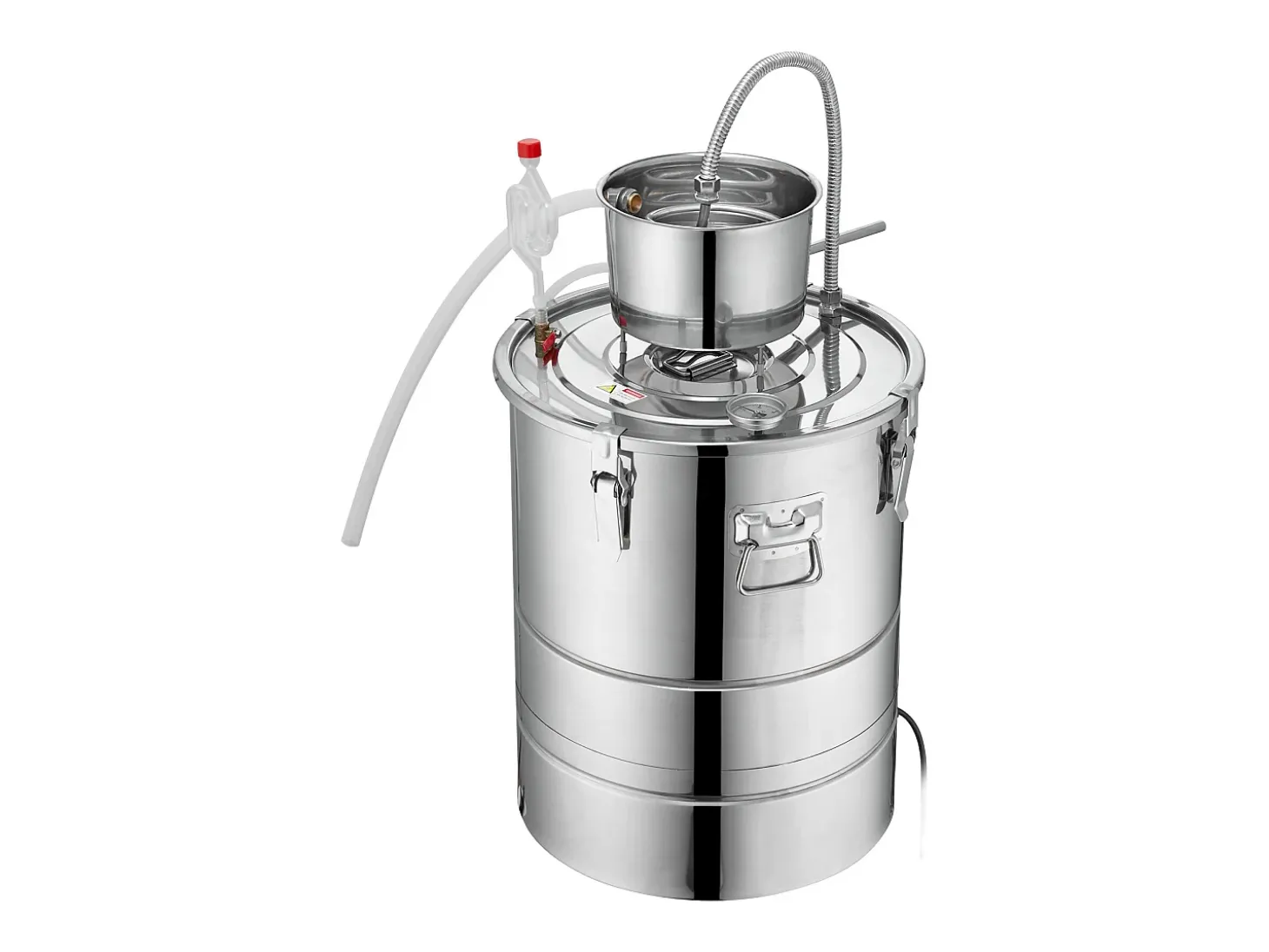 Destilador de Alcohol SucceBuy Destilador de Agua y Alcohol sin Gas de 34 L con Barril Thumper y Bomba de Agua
