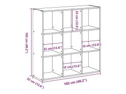 Digna Estantería de madera de ingeniería gris hormigón 102x32x102 cm