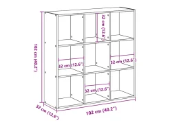 Digna Estantería madera de ingeniería roble Sonoma 102x32x102 cm