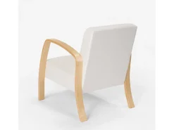 Diseño ergonómico escandinavo sillón de madera salón de estudio Frederiksberg - Blanco
