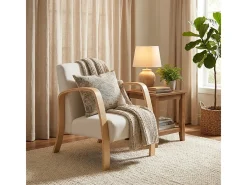 Diseño ergonómico escandinavo sillón de madera salón de estudio Frederiksberg - Blanco