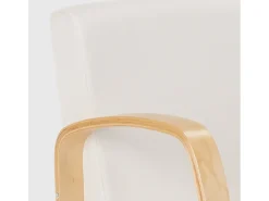 Diseño ergonómico escandinavo sillón de madera salón de estudio Frederiksberg - Blanco