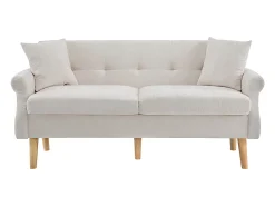Diseño moderno, muebles tapizados, sofá doble, sofá tapizado con cojines gruesos, beige