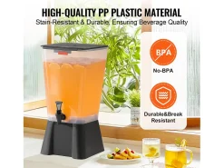 Dispensador de Bebidas SucceBuy, Gran Capacidad de 19 L, Fuente de Agua de Plástico, Dispensador de Agua, Zumo, Limonada y Té Helado, para Café