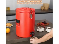 Dispensador de Bebidas, SucceBuy Dispensador de Bebidas con Aislamiento de Acero Inoxidable de 7,6 l, para Bebidas Frías y Calientes