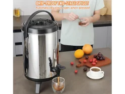 Dispensador de Bebidas, SucceBuy Dispensador de Bebidas de Acero Inoxidable con Aislamiento de 7,6 L