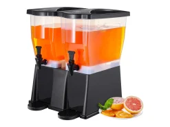 Dispensador de Bebidas SucceBuy Dispensador de Bebidas de Plástico para Fiestas de 11 L × 2 con Soporte