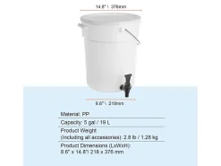 Dispensador de Bebidas SucceBuy Dispensador de Bebidas de Plástico para Fiestas de 19 L con Grifo