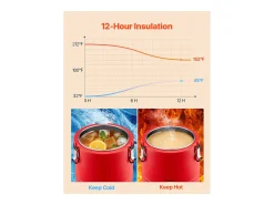 Dispensador de Bebidas SucceBuy Isotérmico 30 L, Fuente de Agua Caliente y Fría No Eléctrica con Grifo, Contenedor Isotérmico de Calidad Alimentaria