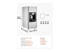 Dispensador de Cubitos de Hielo SucceBuy, 9 kg/min, Dispensación Automática con Triturador, Patas de Altura Ajustable, para Máquina de Hielo de Oficina