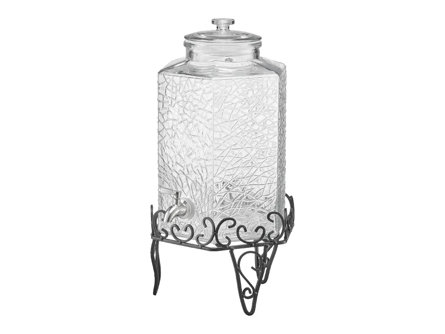 Distribuidor de Bebidas SucceBuy, Gran Capacidad de 10 L, Fuente de Agua de Vidrio, Distribución de Agua, Zumo, Limonada, Té Helado, para Café