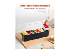Distribuidor de Especias Refrigerado SucceBuy, con 6 Compartimentos y Tapa, 50,3x16,5x11,7 cm