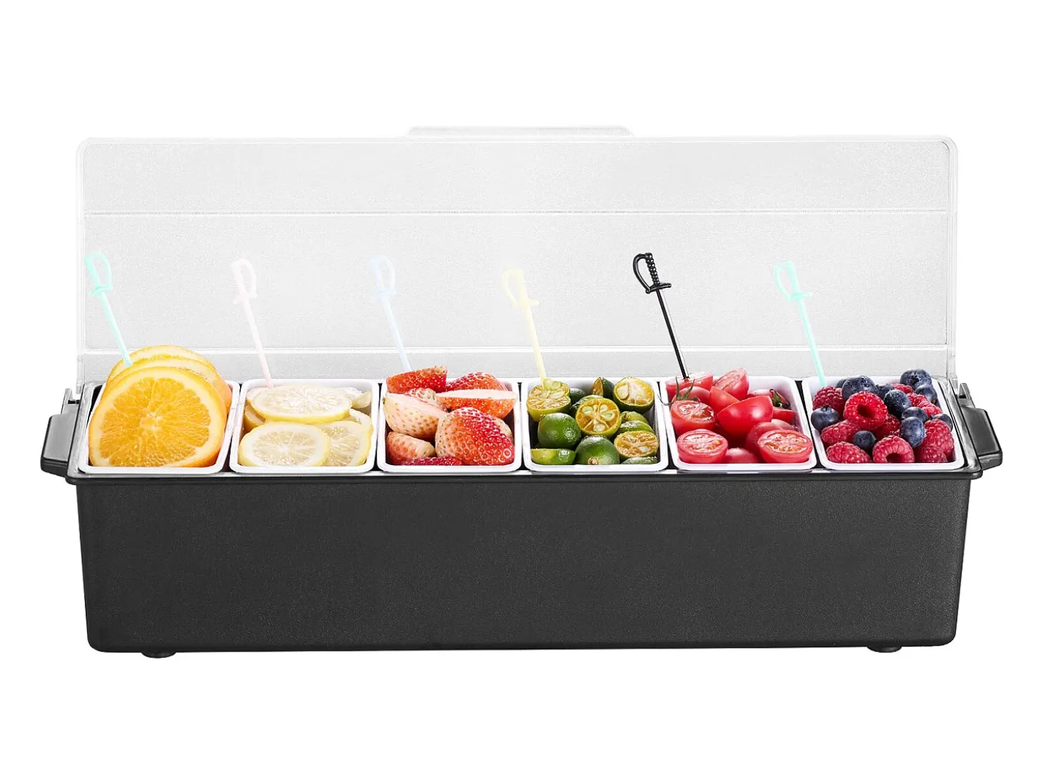 Distribuidor de Especias Refrigerado SucceBuy, con 6 Compartimentos y Tapa, 50,3x16,5x11,7 cm