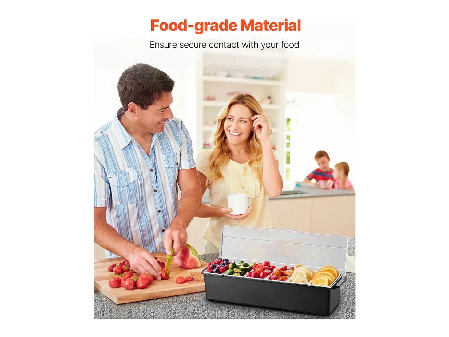 Distribuidor de Especias Refrigerado SucceBuy, con 6 Compartimentos y Tapa, 50,3x16,5x11,7 cm
