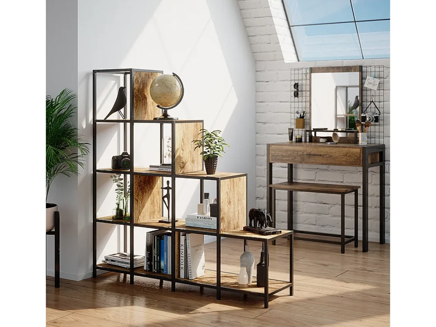 Divisor de ambientes madera antigua 120x30x120 fyrk