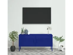 Drøbak Mueble para TV de acero azul marino 105x35x50 cm
