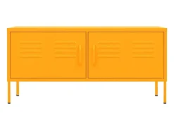Drøbak Mueble para TV de acero amarillo mostaza 105x35x50 cm