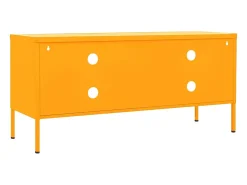 Drøbak Mueble para TV de acero amarillo mostaza 105x35x50 cm