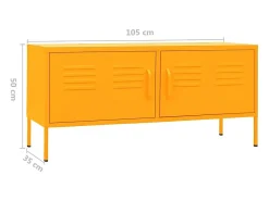Drøbak Mueble para TV de acero amarillo mostaza 105x35x50 cm