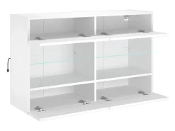 DuBois Mueble de TV de pared con luces LED blanco 98,5x30x60,5 cm