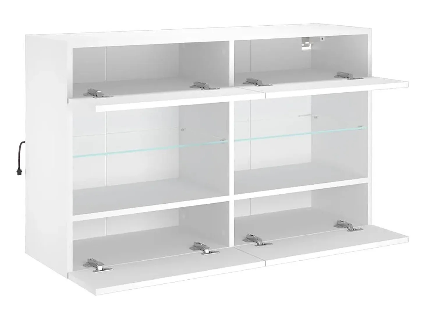 DuBois Mueble de TV de pared con luces LED blanco 98,5x30x60,5 cm