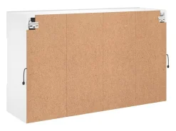 DuBois Mueble de TV de pared con luces LED blanco 98,5x30x60,5 cm