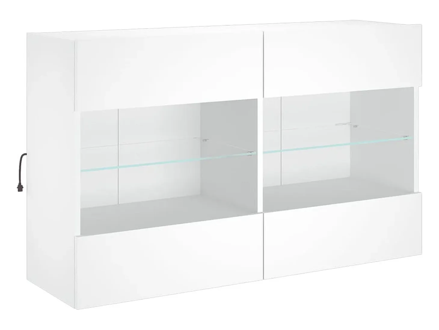 DuBois Mueble de TV de pared con luces LED blanco 98,5x30x60,5 cm