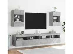 DuBois Mueble de TV de pared con luces LED gris hormigón 40x30x60,5 cm