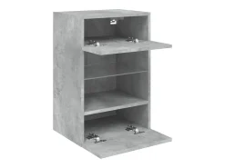 DuBois Mueble de TV de pared con luces LED gris hormigón 40x30x60,5 cm