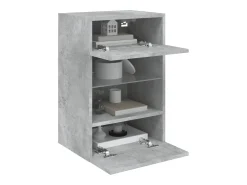 DuBois Mueble de TV de pared con luces LED gris hormigón 40x30x60,5 cm