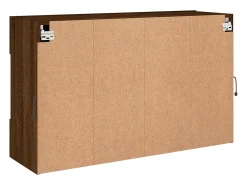 DuBois Mueble TV de pared con luces LED roble marrón 98,5x30x60,5 cm