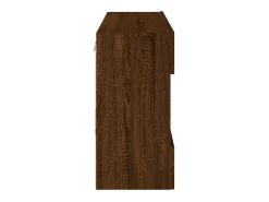 DuBois Mueble TV de pared con luces LED roble marrón 98,5x30x60,5 cm