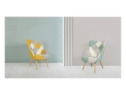 Dudeco sillón luca Patchwork mostaza