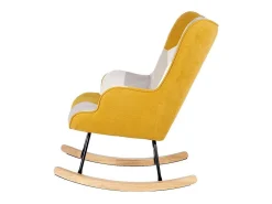 Dudeco Sillón mecedora Luca Patchwork mostaza