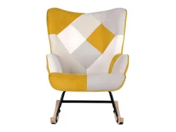 Dudeco Sillón mecedora Luca Patchwork mostaza