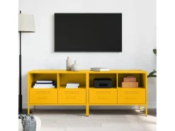 Dundrum Muebles para TV 2 unidades acero amarillo mostaza 68x39x50,5 cm