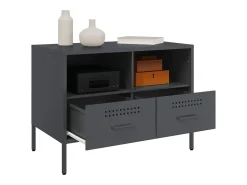 Dundrum Muebles para TV 2 unidades acero gris antracita 68x39x50,5 cm