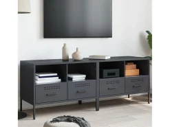 Dundrum Muebles para TV 2 unidades acero gris antracita 68x39x50,5 cm