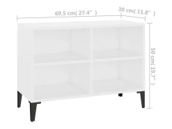 Eadestown Mueble de TV con patas de metal blanco 69,5x30x50 cm