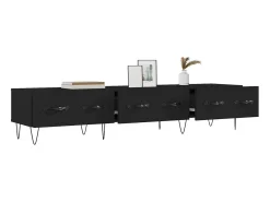 Eilve Mueble de TV madera de ingeniería negro 150x36x30 cm