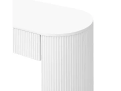 Elegante consola para recibidor - 120 x 33 x 76 cm - con 2 cajones + frontal curvado - MDF - blanco