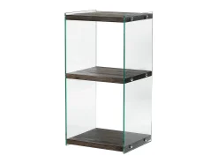 Elegante librería antracita, 40 x 80 x 35 cm | Estructura 100% madera maciza y 100% cristal templado | Desmontable para un fácil montaje, pe
