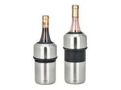 Enfriador de Botellas Livoo GS158 de Acero Inoxidable Cepillado con Doble Pared y Anillo Aislante de Silicona